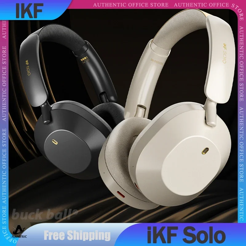 

IKF Solo Earphones Over Ear Dynamic Wireless Bluetooth Headsets Noise Reduction Bass Anc Enc Ipx4 Waterproof Gamer Earphone Gift