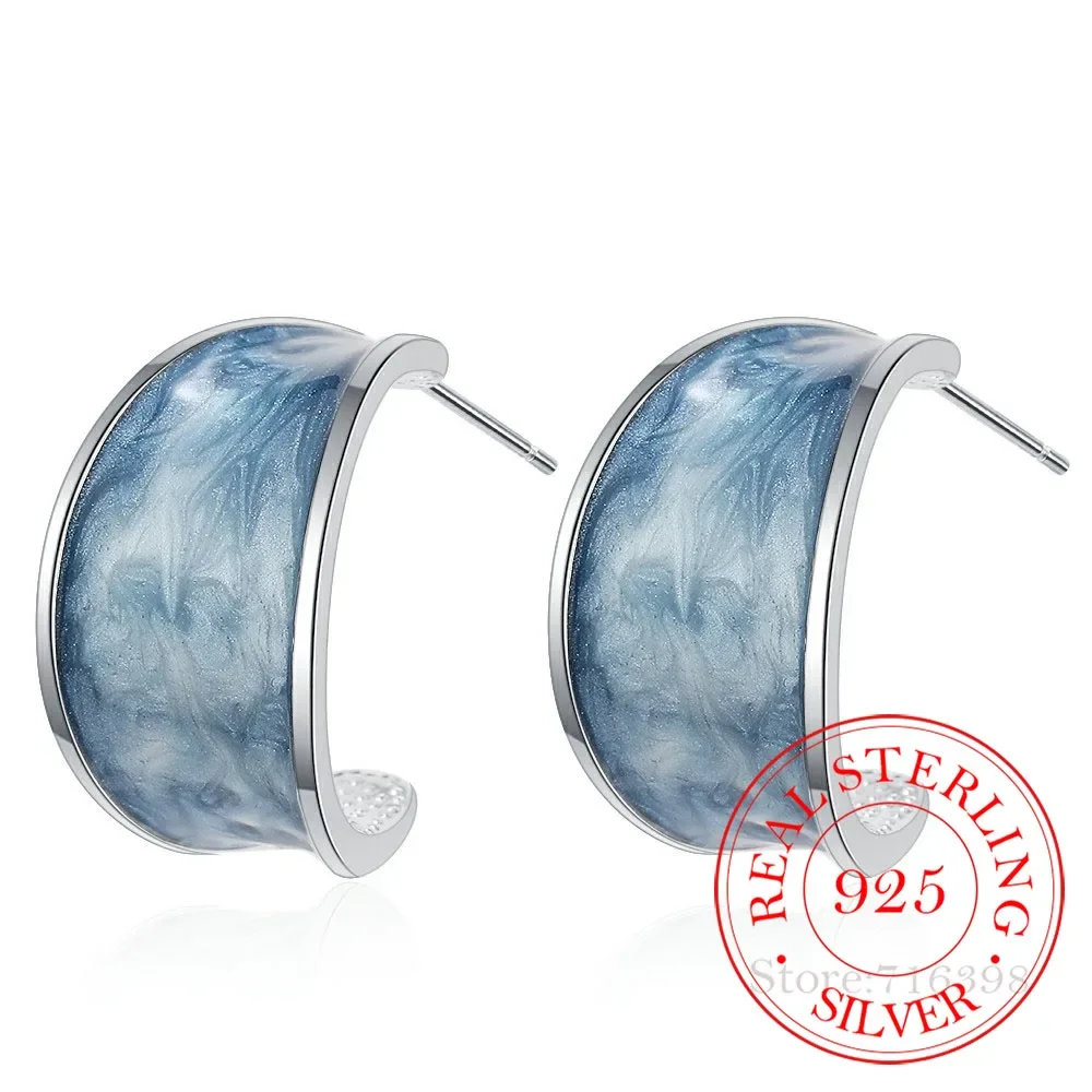 Original 925 Sterling Silver Vintage Blue Stud Earrings For Women Girls Korean Wedding Party Jewelry Gift Female Pendientes
Original 925 Sterling Silver Vintage Blue Stud Earrings For Women Girls Korean Wedding Party Jewelry Gift Female Pendientes