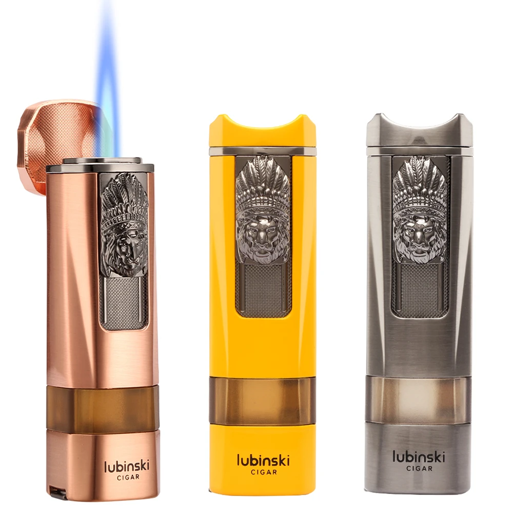 

Lubinski Cigar Lighter 1 Torch Butane Gas Blue Flame Jet Flame Lighters Smoking Tool Portable Cigar Lighters