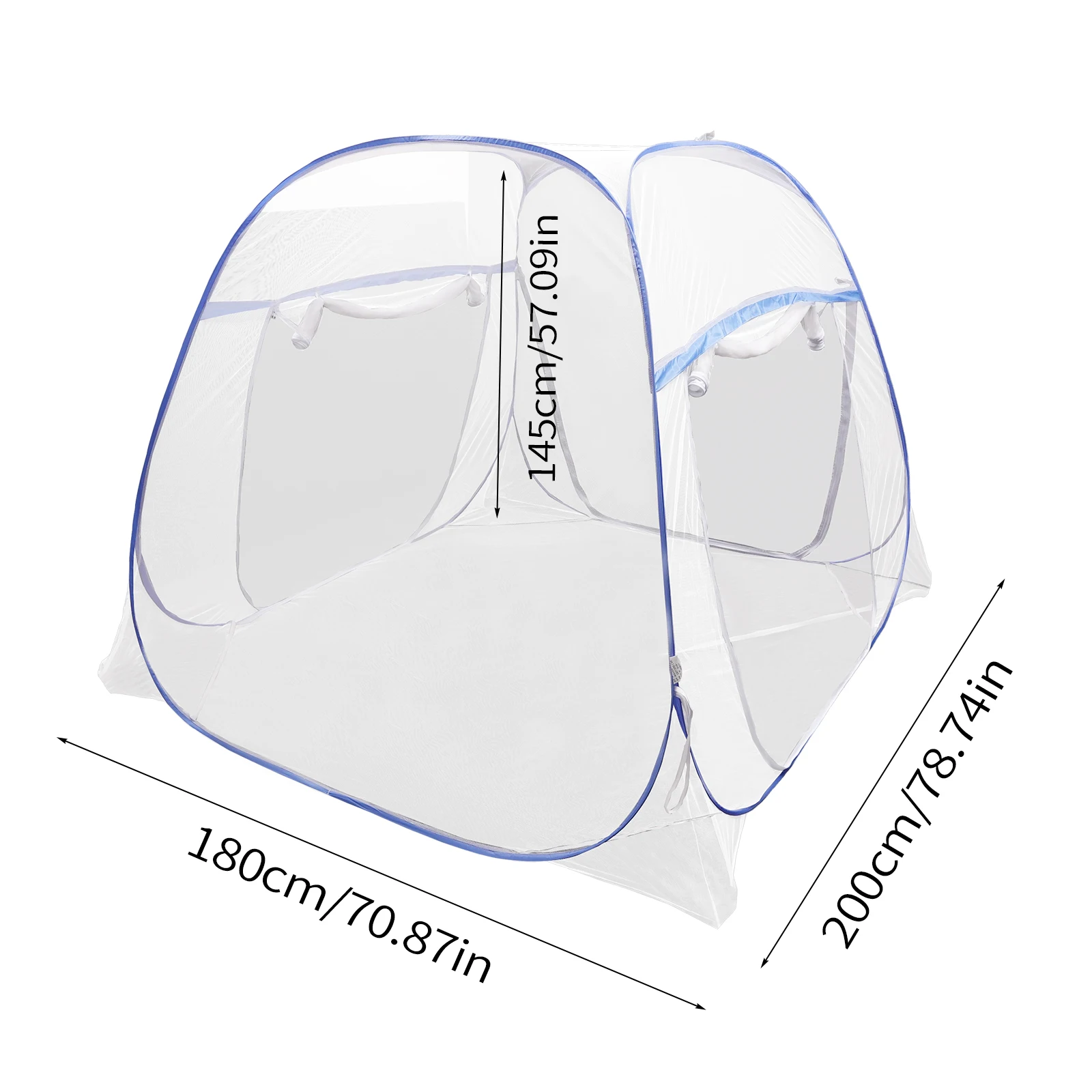 Blue Bed Canopy, Steel and Eco-Polyester Mosquito Net - for Kids Bed with Fall Protection - Square Top Triple Door 11 Mallzona S8e260787f1eb4b76bace76d64254d34ay Blue Bed Canopy, Steel and Eco-Polyester Mosquito Net - for Kids Bed with Fall Protection - Square Top Triple Door Mallzona