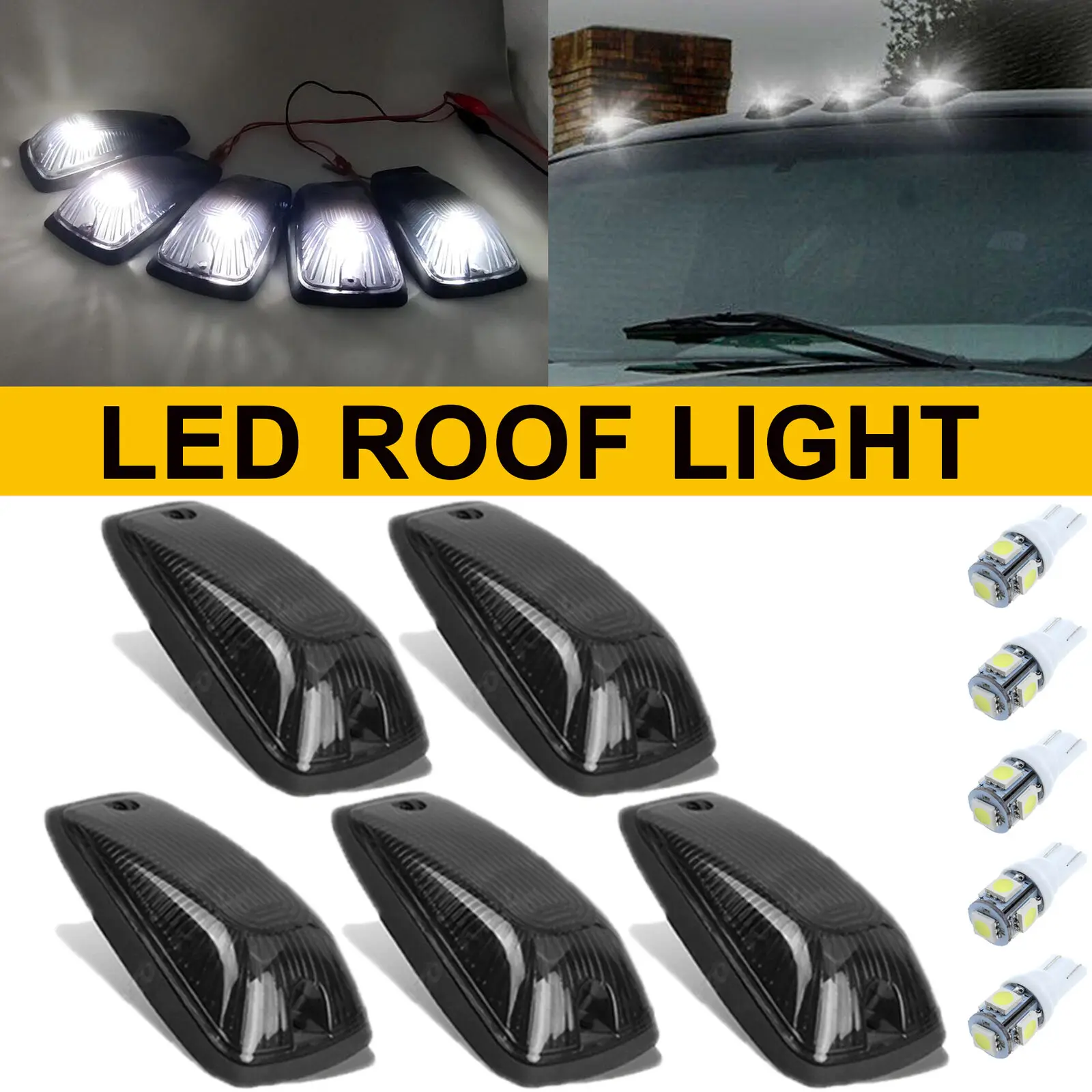 5X Roof Top Cab Marker Running Lights w/ White LED For 1988-2002 Chevy/GMC C1500 C2500 C3500 K1500 K2500 K3500 Pickup Trucks
5X Roof Top Cab Marker Running Lights w/ White LED For 1988-2002 Chevy/GMC C1500 C2500 C3500 K1500 K2500 K3500 Pickup Trucks