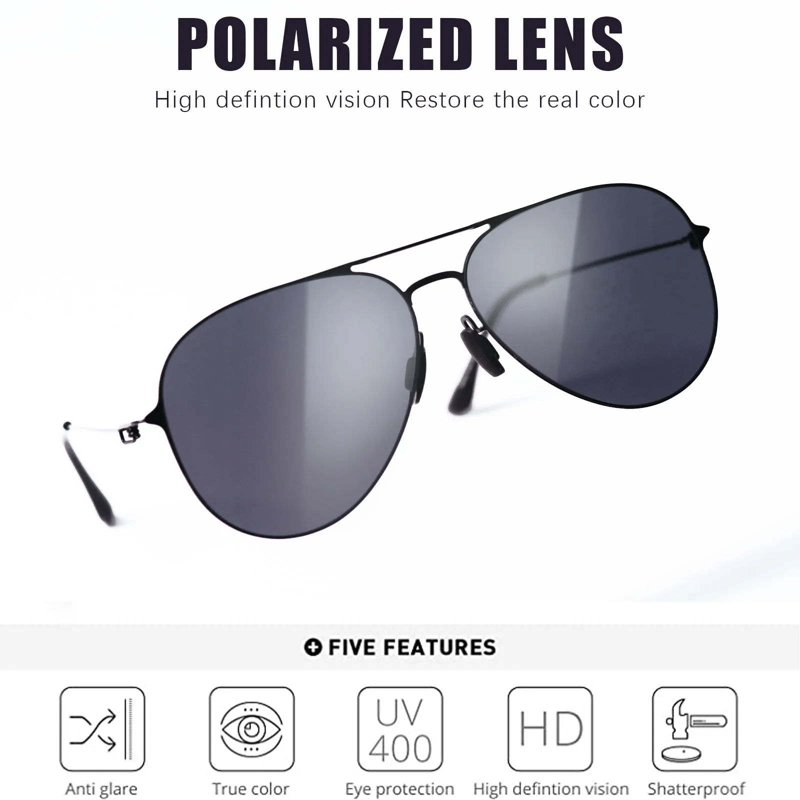 

Nylon Polarized Aluminum-magnesium Alloy Thin Temples Luxury Designer Sunglasses 100% UV Resistant Classic Aviator Pilot Glasses