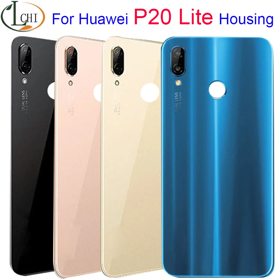 

For Huawei P20 Lite battery cover Door Back Huawei P20lite Battery Door Replacement Parts Nova 3e Back Cover case With lens