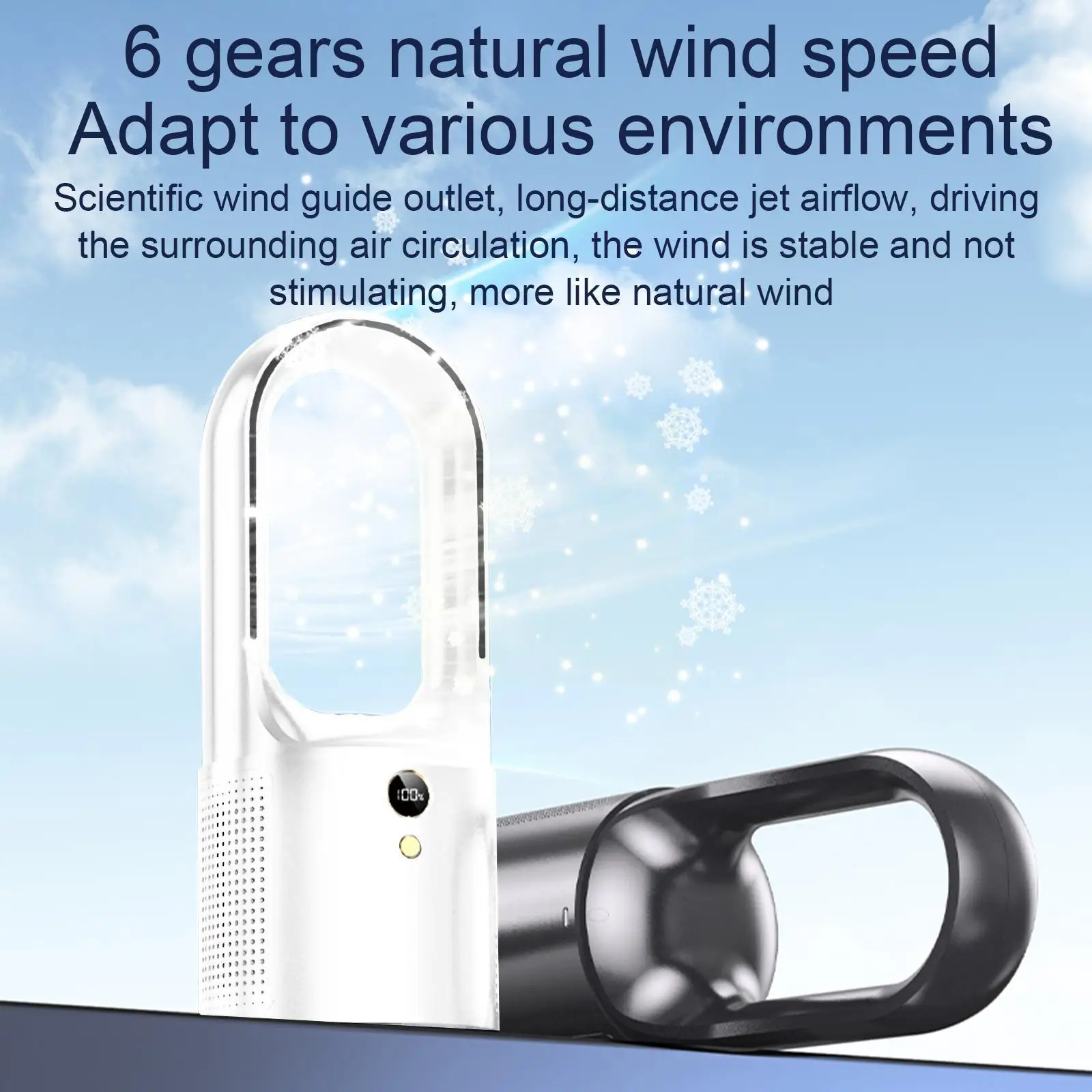 Household Desk Turbo Bladeless Electric Fan USB Rechargeable Wind Battery Air Mini 2000mAh Cooling 6-speed Portable Fan Sil C3S6
Household Desk Turbo Bladeless Electric Fan USB Rechargeable Wind Battery Air Mini 2000mAh Cooling 6-speed Portable Fan Sil C3S6