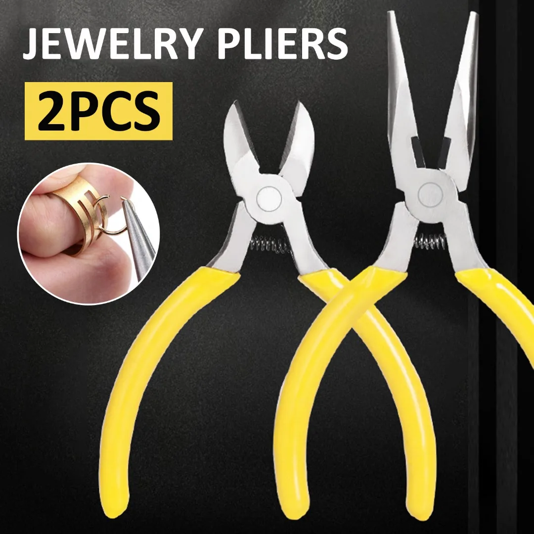 Newest 2pcs Handmade Needle-nose Pliers Flat Wire Pliers Jewelry Round-nose Pliers For Jewelry Making DIY Tool Accessories
Newest 2pcs Handmade Needle-nose Pliers Flat Wire Pliers Jewelry Round-nose Pliers For Jewelry Making DIY Tool Accessories