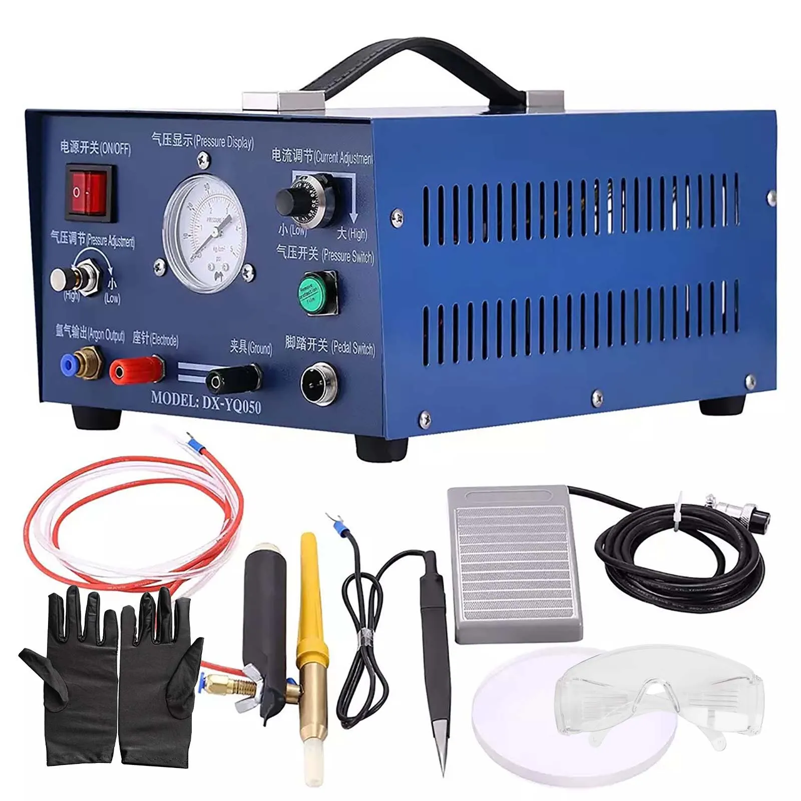 DX-YQ050 0~50A 400W Argon Sparkle Welder - DIY Jewelry Making Tool for Goldsmiths
DX-YQ050 0~50A 400W Argon Sparkle Welder - DIY Jewelry Making Tool for Goldsmiths