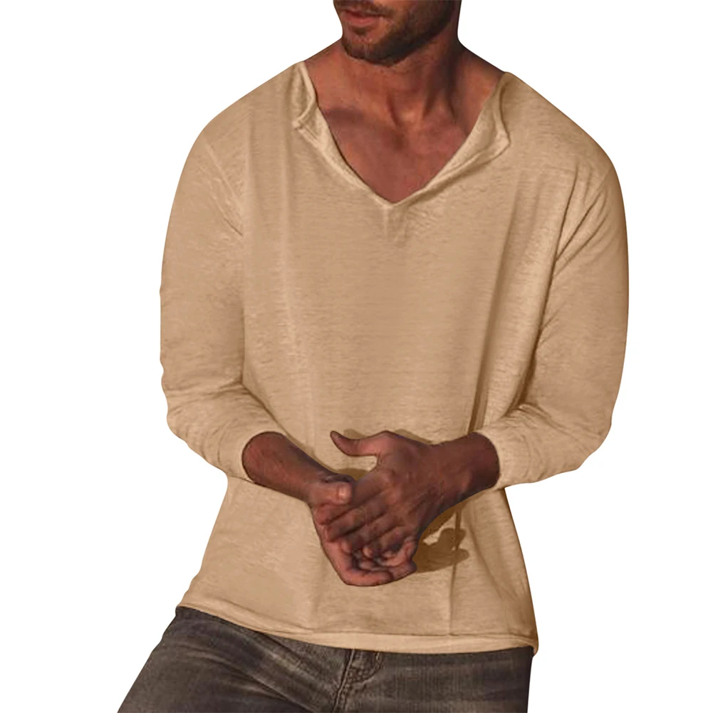 Mens Cotton V Neck T Shirt Long Sleeve Blouse Casual Loose Tee Tops Breathable Blouse
Mens Cotton V Neck T Shirt Long Sleeve Blouse Casual Loose Tee Tops Breathable Blouse