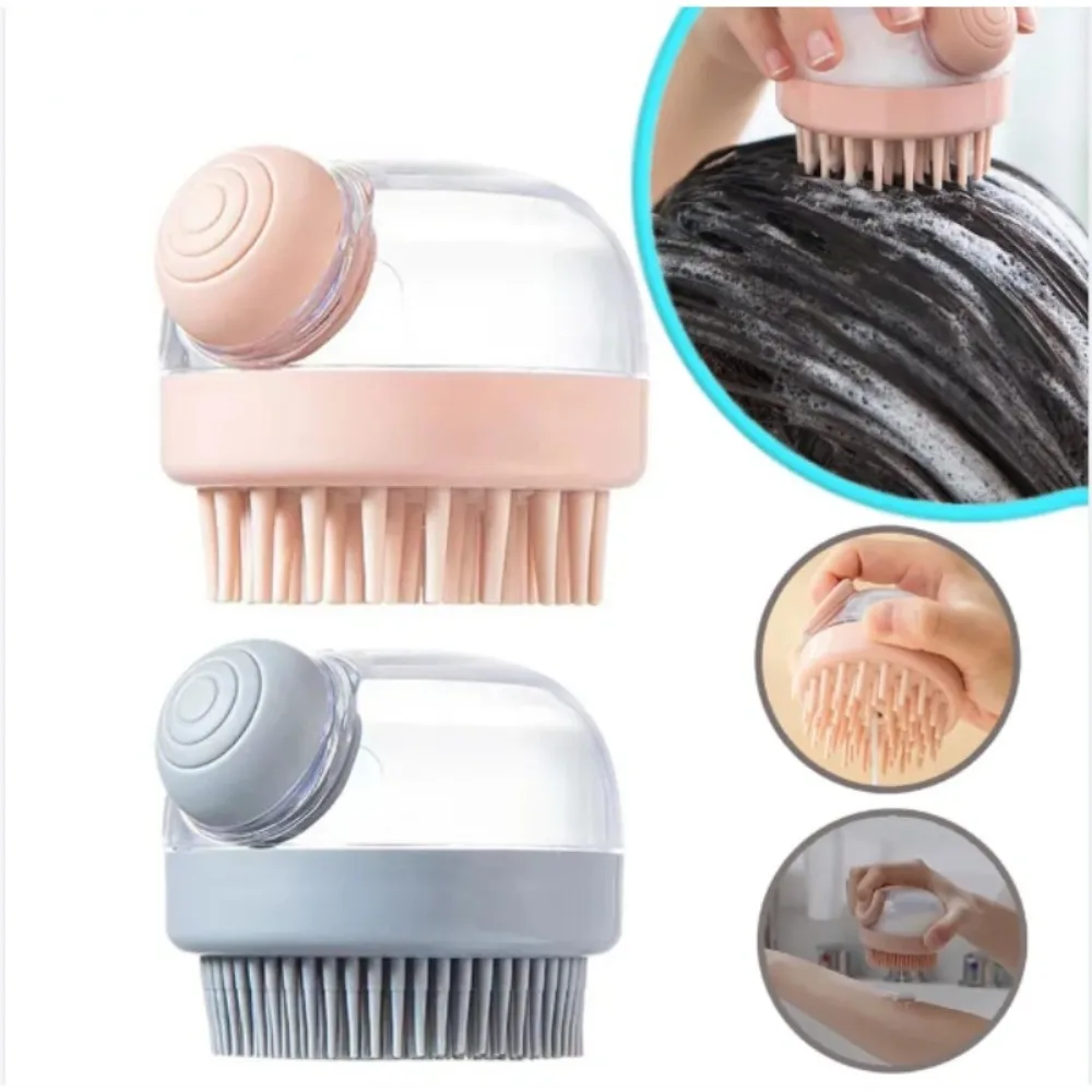 

1pc Adding Liquid Shampoo Brush Shampoo Silicone Massage Brush with Added Liquid Massage Comb Scalp Cleaning Hair Scrubbing Tool