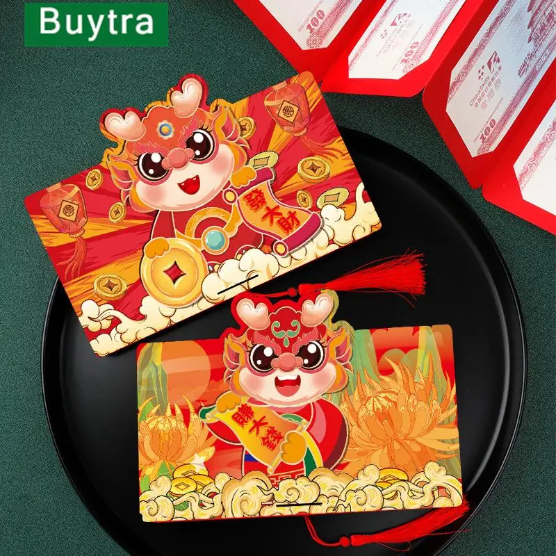 

6 Slots Lucky Red Envelope Chinese New Year Dragon Year 2024 Gifts Money Pocket Red Packet New Year Supplies