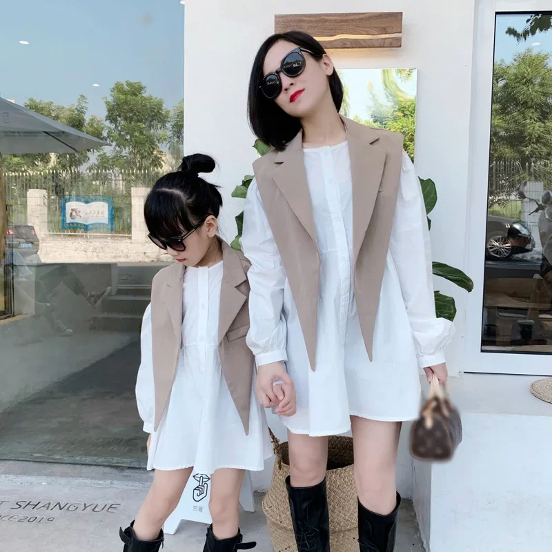 

Dressess Women's Business Girl Clothes Dress Baby Family Mother Daughter Matching Autumn Clothing Suits Fashion Mom And Baby