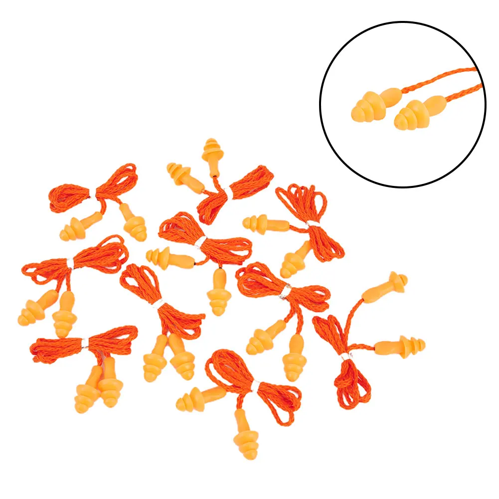 10 Pairs Silicone Corded Ear Plugs Reusable Hearing Protection Earplugs 29DB Individually Noise Reduction Earplugs Tool Parts
10 Pairs Silicone Corded Ear Plugs Reusable Hearing Protection Earplugs 29DB Individually Noise Reduction Earplugs Tool Parts