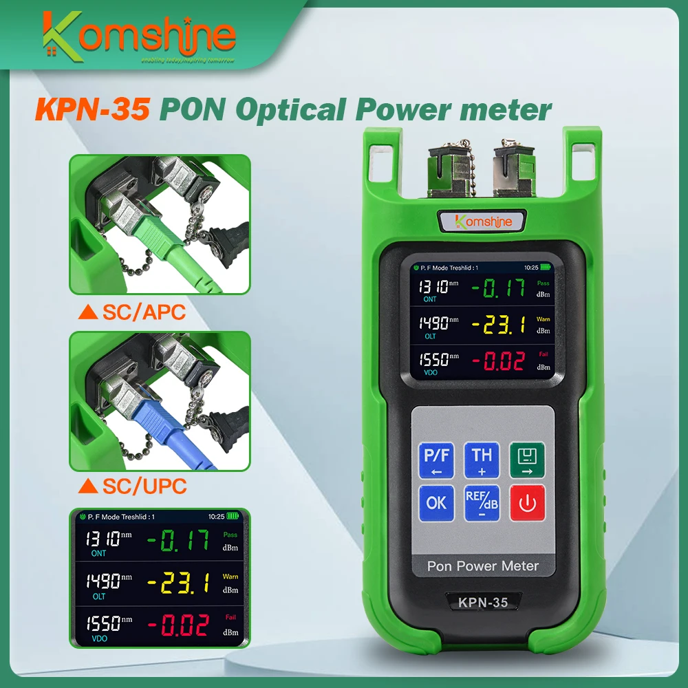 KOMSHINE KPN-35 PON оптический измеритель мощности 0,1 дБ, разрешение нм, нм, нм для тестирования сети PON
KOMSHINE KPN-35 PON оптический измеритель мощности 0,1 дБ, разрешение нм, нм, нм для тестирования сети PON