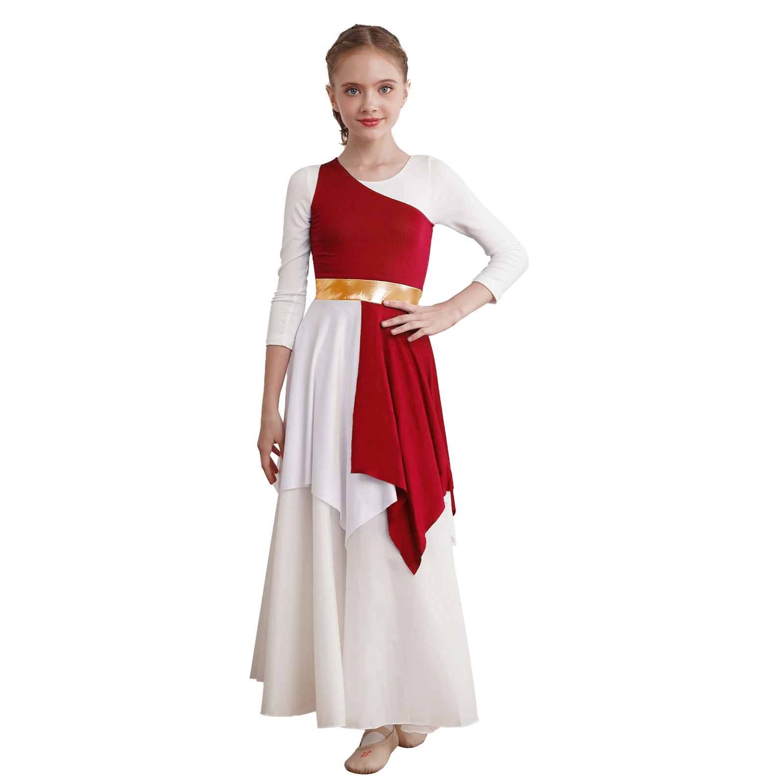 Kids Girls Praise Liturgical Dance Dress Contemporary Lyrical Dance Costumes Sleeveless Single Shoulder Tunic Dance Dresses
Kids Girls Praise Liturgical Dance Dress Contemporary Lyrical Dance Costumes Sleeveless Single Shoulder Tunic Dance Dresses