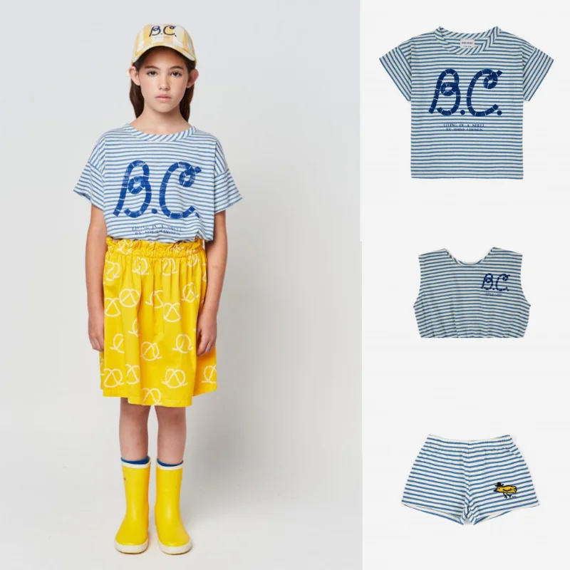 Children's Set Instagram Style 2023 Spring New Product BC Stripe Series T-shirt Tank Top and Shorts 2-16 Age Very Hot equip
Children's Set Instagram Style 2023 Spring New Product BC Stripe Series T-shirt Tank Top and Shorts 2-16 Age Very Hot equip