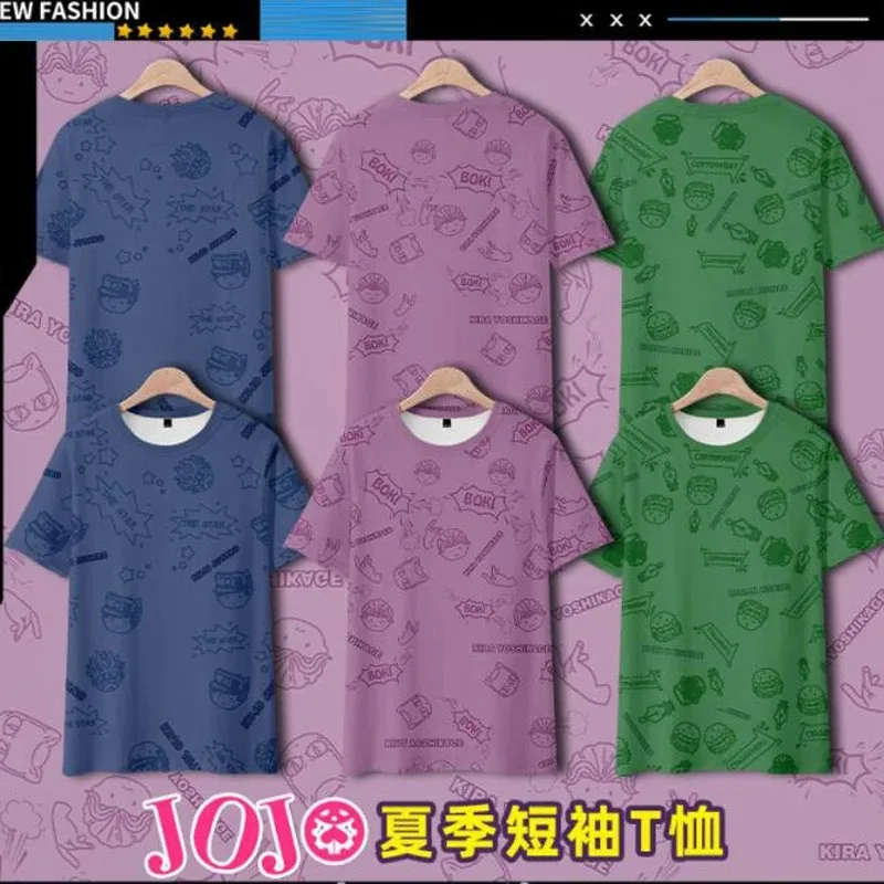 

Anime jojo bizarre s bizarre adventure 3d t shirt men women kira yoshikage rohan kishibe kujo jotaro cosplay short sleeve funny