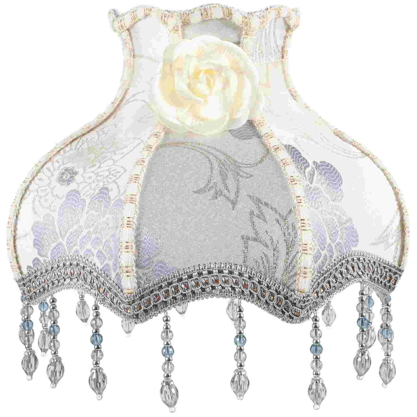 

Printed Princess Lampshade Unique Shades Fringe Lampshades Table Scallops Fabric Victorian with Tassel for Hotel