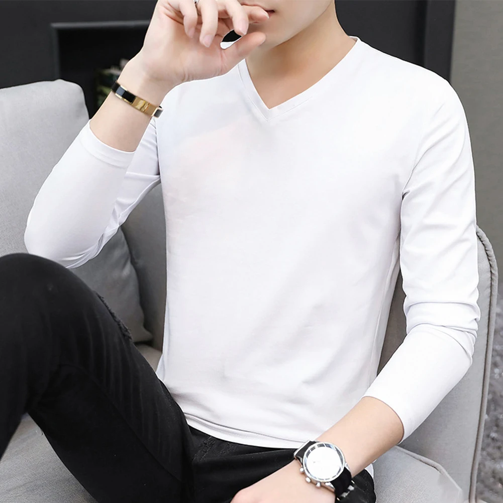 T-shirts Men Long Sleeve Basic Undershirt Solid Slim Fit V Neck Muscle Workout Fitness Blouse Tee Tops Everyday T Shirt
T-shirts Men Long Sleeve Basic Undershirt Solid Slim Fit V Neck Muscle Workout Fitness Blouse Tee Tops Everyday T Shirt
