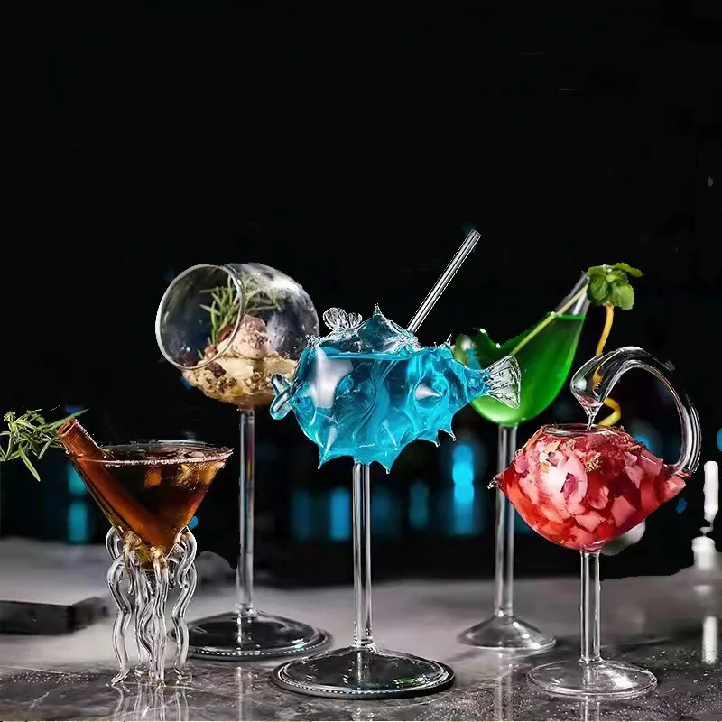 

1Pcs Personality Cocktail Glass Goblet Funny Globefish Champagne Glasses Cup Bar KTV Nightclub Party Drinking Cup Table Decor