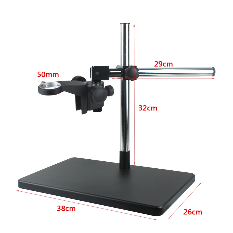 

Single Arm Rotary Stand Adjustable Boom Large Stereo 50mm Ring Holder For Lab Industry Microscope Camera