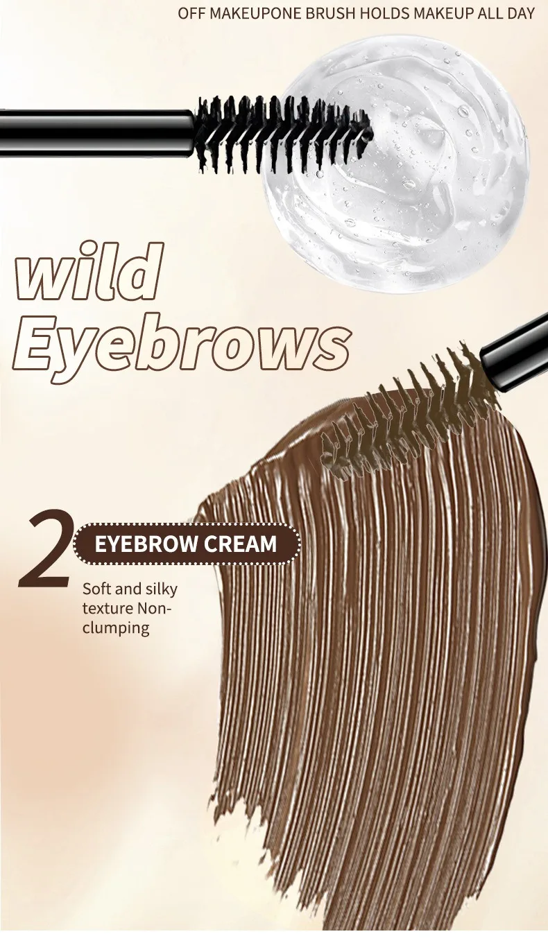 2-in-1 Double-Ended Brow Cream Gel - Smudge-Proof Waterproof Sweat-Resistant Long Lasting Eyebrow Tint Natural Hair-Like Strokes 11 S8e4509495a944664810a90fc7ba618a1a