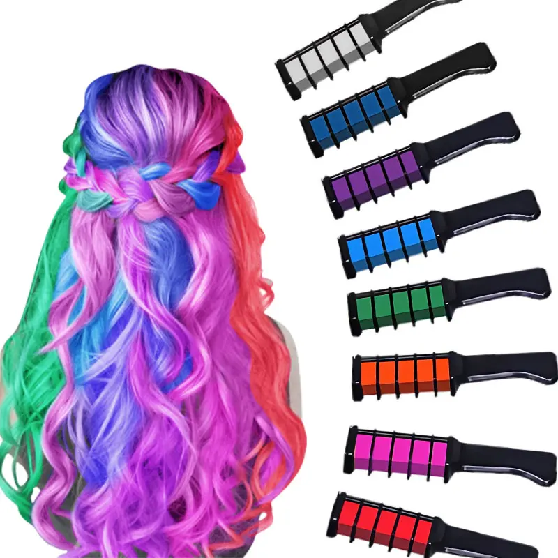 

Disposable Dyeing Comb Halloween Party DIY Washable Hair Chalk Comb Non-toxic Eco-friendly Temporary Hair Color Dye for Kids