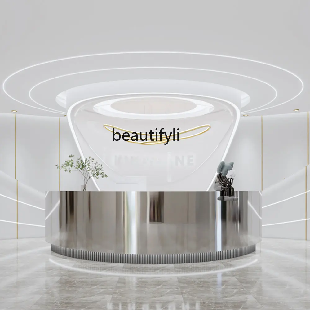 Beauty Salon Front Desk Reception Counter Simple Modern Clothing Store Stainless Steel Bar Counter Cashier 
Beauty Salon Front Desk Reception Counter Simple Modern Clothing Store Stainless Steel Bar Counter Cashier