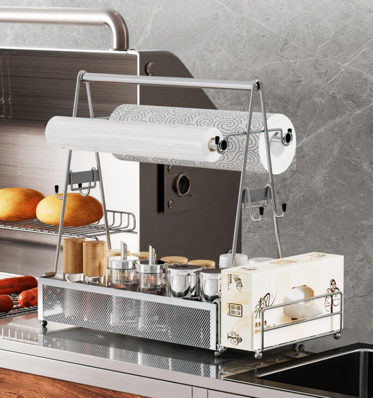 Kitchen Storage Rack Stainless Steel Barbecue seasoning Table Storage Rack Organizer Jar Shelf Organizer Household Accessories
Kitchen Storage Rack Stainless Steel Barbecue seasoning Table Storage Rack Organizer Jar Shelf Organizer Household Accessories