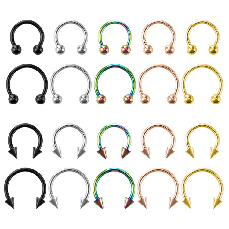 5Pcs/Set Nose Rings Stainless Steel Spiked Horseshoe Round Nasal Septum Lip Rings Earrings Nipple Hoops Piercings Body Jewelry
5Pcs/Set Nose Rings Stainless Steel Spiked Horseshoe Round Nasal Septum Lip Rings Earrings Nipple Hoops Piercings Body Jewelry