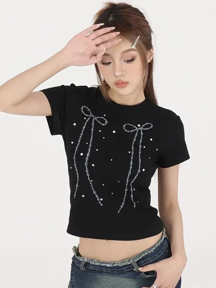 Укороченная футболка Zoki Y2K из чистого хлопка, женская уличная одежда в стиле Харадзюку, повседневные топы с бантом, американские винтажные облегающие универсальные футболки с коротким рукавом
Укороченная футболка Zoki Y2K из чистого хлопка, женская уличная одежда в стиле Харадзюку, повседневные топы с бантом, американские винтажные облегающие универсальные футболки с коротким рукавом