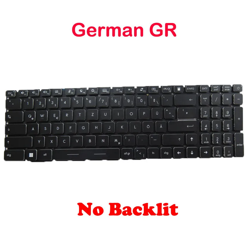 

No Backlit Replacement Keyboard For MSI GE76 10U 11U 12U GP76 WE76 11UK 11UM Belgium French German GR Russian Korean KR Turkey