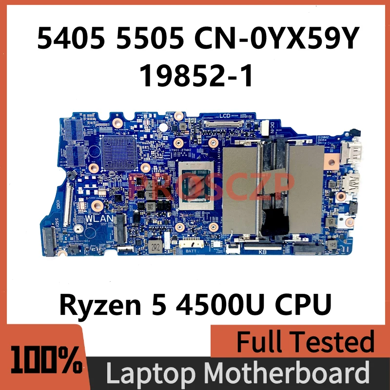 CN-0YX59Y 0YX59Y YX59Y Mainboard For Dell Inspiron 5405 5505 Laptop Motherboard 19852-1 W/ Ryzen 5 4500U CPU 100% Full Tested OK
CN-0YX59Y 0YX59Y YX59Y Mainboard For Dell Inspiron 5405 5505 Laptop Motherboard 19852-1 W/ Ryzen 5 4500U CPU 100% Full Tested OK