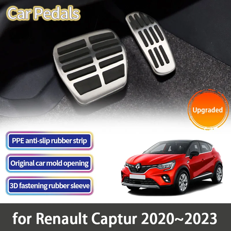 

Car Foot Pedals for Renault Captur 2023 2022 2021 2020 Accessories Car Gas Fuel Brake Restfoot No Drilling Stainless Steel Pedal