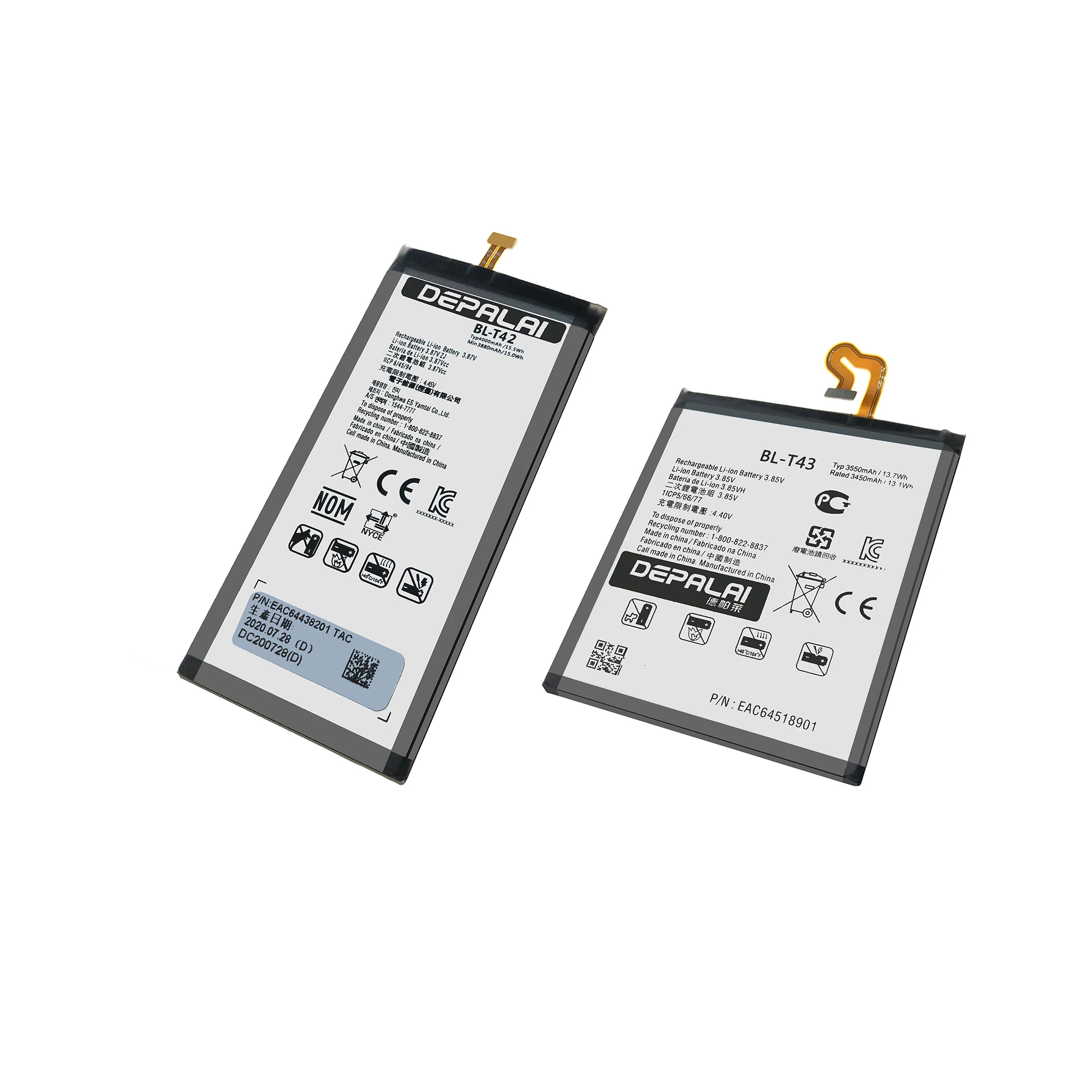 BL-T43 BL-T44 BL-T45 Battery BL-T41 BL-T42 For LG G8 V50 ThinQ G8S Stylo5 K50S LM-V500 LM-G810 LMQ720PS Batteries
BL-T43 BL-T44 BL-T45 Battery BL-T41 BL-T42 For LG G8 V50 ThinQ G8S Stylo5 K50S LM-V500 LM-G810 LMQ720PS Batteries