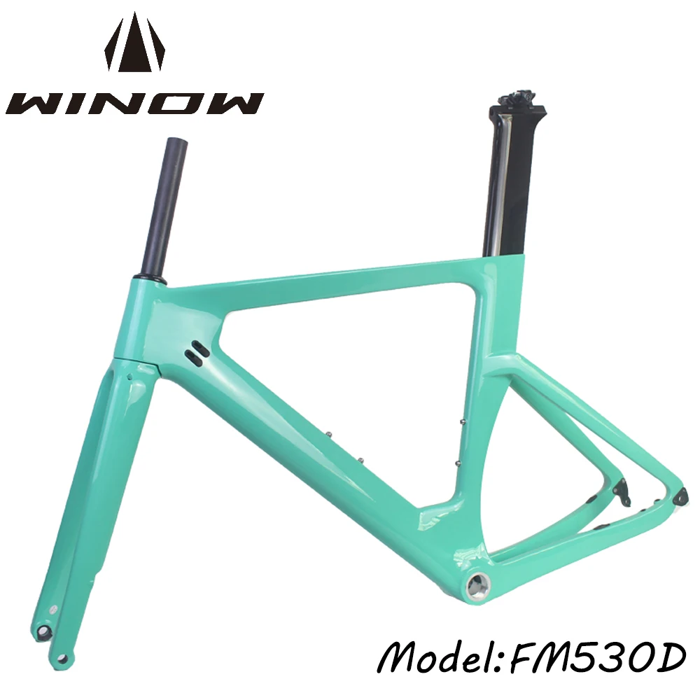 

Winowsports Road Bike Carbon Frameset 700*28C/30C Disc Brake BSA68 Bicycle Frames Di2 49/51/54/57cm UD Carbon Road TT Frame