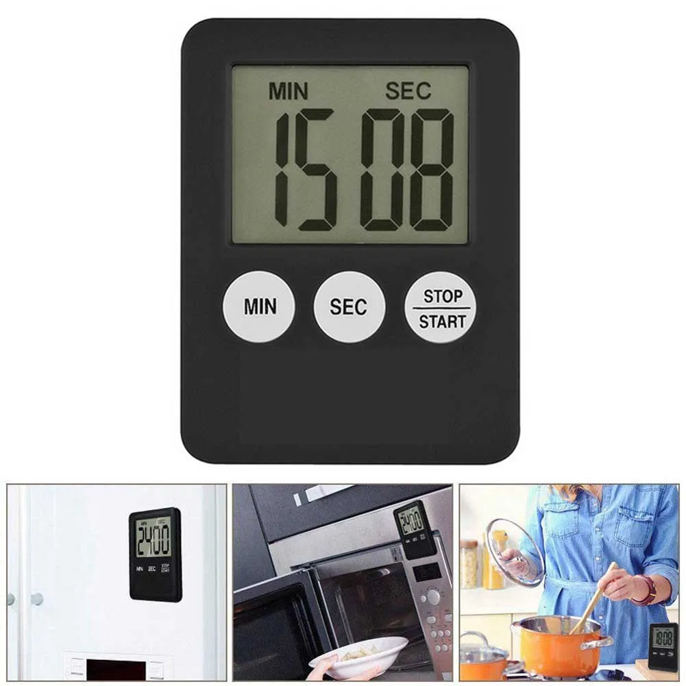 1pc Electronic Timer LCD Digital Countdown Timer With Stand Kitchen Practical Cooking Timer Cooking Timer Tool English Version
1pc Electronic Timer LCD Digital Countdown Timer With Stand Kitchen Practical Cooking Timer Cooking Timer Tool English Version