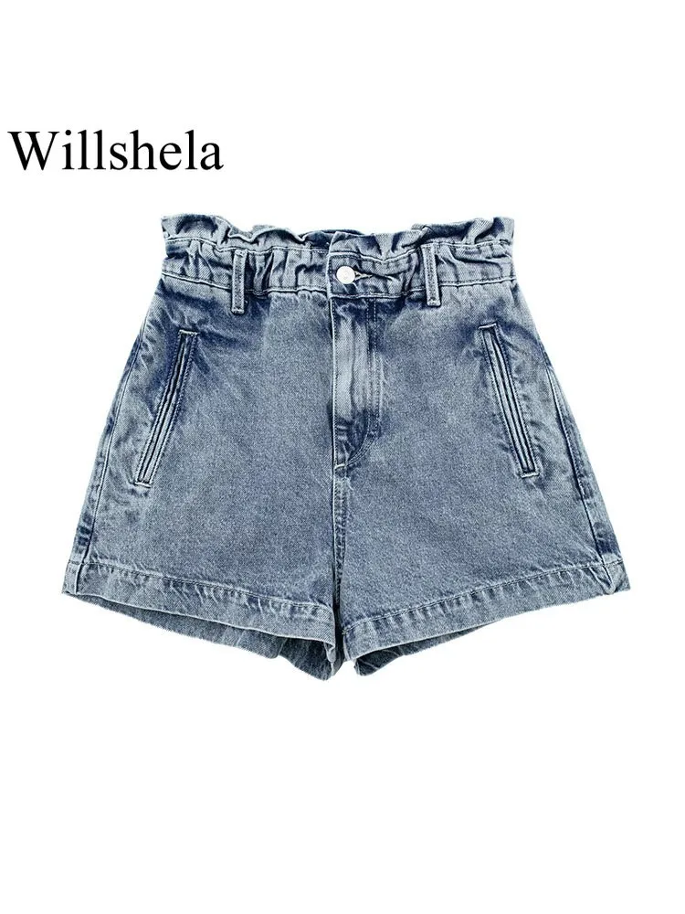Willshela Women Fashion Denim Blue Front Zipper Shorts Vintage HIgh Elastic Waist Female Chic Lady Shorts
Willshela Women Fashion Denim Blue Front Zipper Shorts Vintage HIgh Elastic Waist Female Chic Lady Shorts