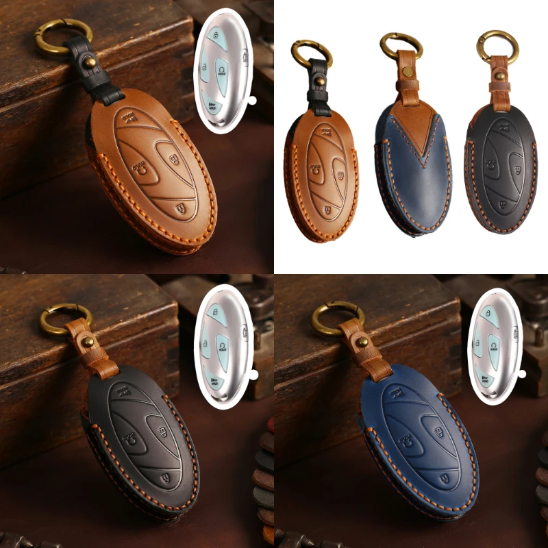 HIGH-END Owner Accessories Cowhide Leather Car Key Case With Key Chain 5 Buttons Control Switch Cover For Hyundai Ioniq 6 EV
HIGH-END Owner Accessories Cowhide Leather Car Key Case With Key Chain 5 Buttons Control Switch Cover For Hyundai Ioniq 6 EV