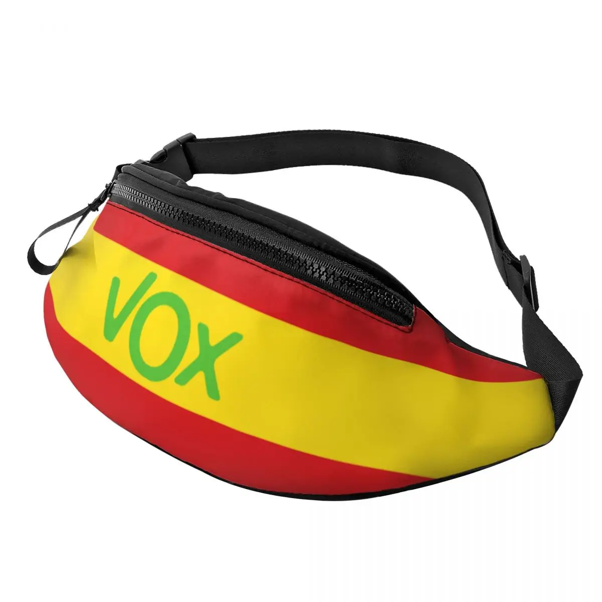 

Fashion Spain Flag Vox Fanny Pack Men Women Spanish Political Party Crossbody Waist Bag for Travel Cycling Phone Money Pouch