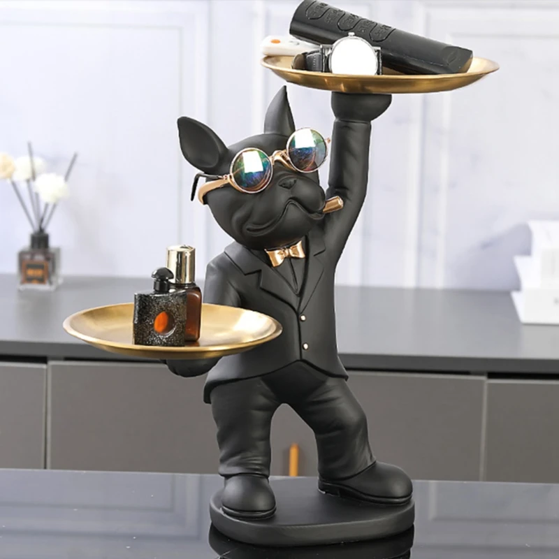 Bulldog Statue Room Interior Decoration,Animal Sculpture Home Decor With 2 Metal Tray Bulldog Figurines Table Ornament
Bulldog Statue Room Interior Decoration,Animal Sculpture Home Decor With 2 Metal Tray Bulldog Figurines Table Ornament