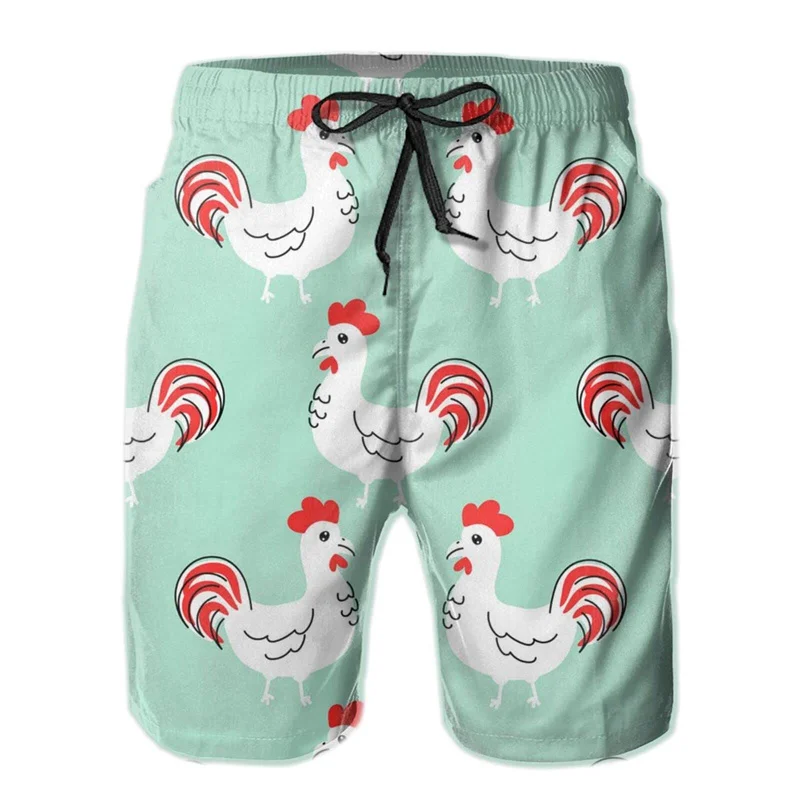 

3d Print Rooster Beach Shorts For Men Casual Sports Surfing Board Shorts Quick Dry Swimsuits Swim Trunks Short Pants Clothing