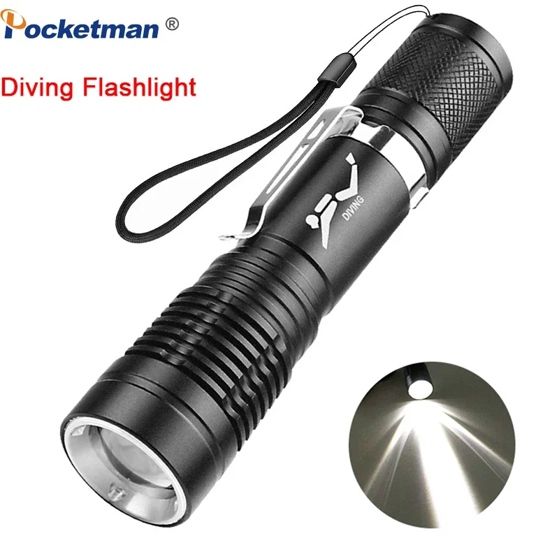 

Diving Flashlight High Lumen Outdoor Waterproof Flashlights Underwater Diving Torch Scuba Dive Light