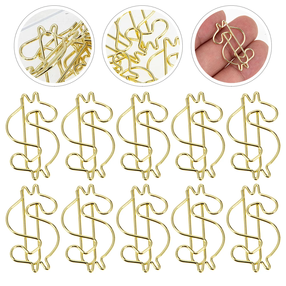 10 Pcs Golden Clip Dollar Shape Paper Clips Office Binders Supplies Hanging Pictures Push Clamps Alloy School
10 Pcs Golden Clip Dollar Shape Paper Clips Office Binders Supplies Hanging Pictures Push Clamps Alloy School