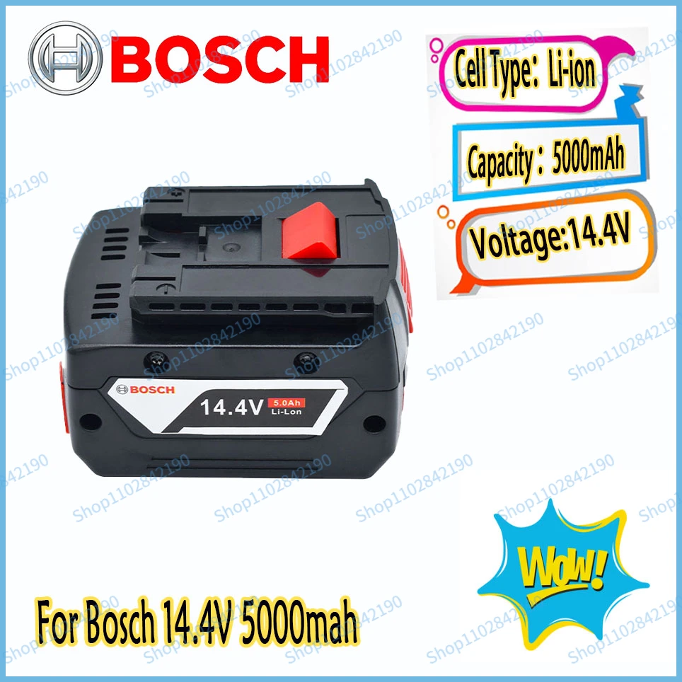Bosch 14.4V 5000mah rechargeable lithium-ion battery BAT607 BAT607G BAT614G suitable for Bosch electric tools
Bosch 14.4V 5000mah rechargeable lithium-ion battery BAT607 BAT607G BAT614G suitable for Bosch electric tools