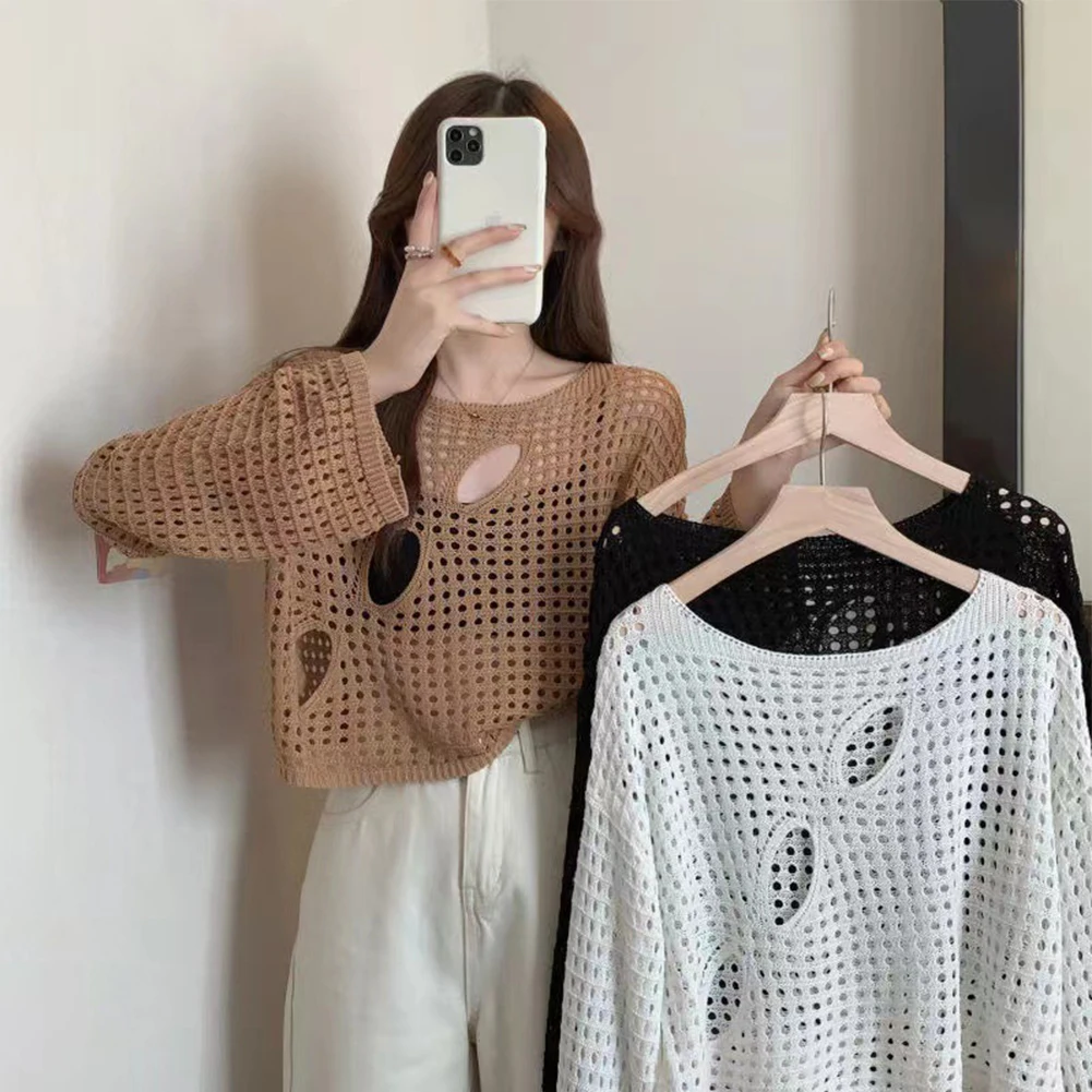 Женский ажурный тонкий свитер, винтажный вязаный крючком укороченный топ, однотонный пуловер, прозрачный ажурный топ, накидка с длинными рукавами
Женский ажурный тонкий свитер, винтажный вязаный крючком укороченный топ, однотонный пуловер, прозрачный ажурный топ, накидка с длинными рукавами
