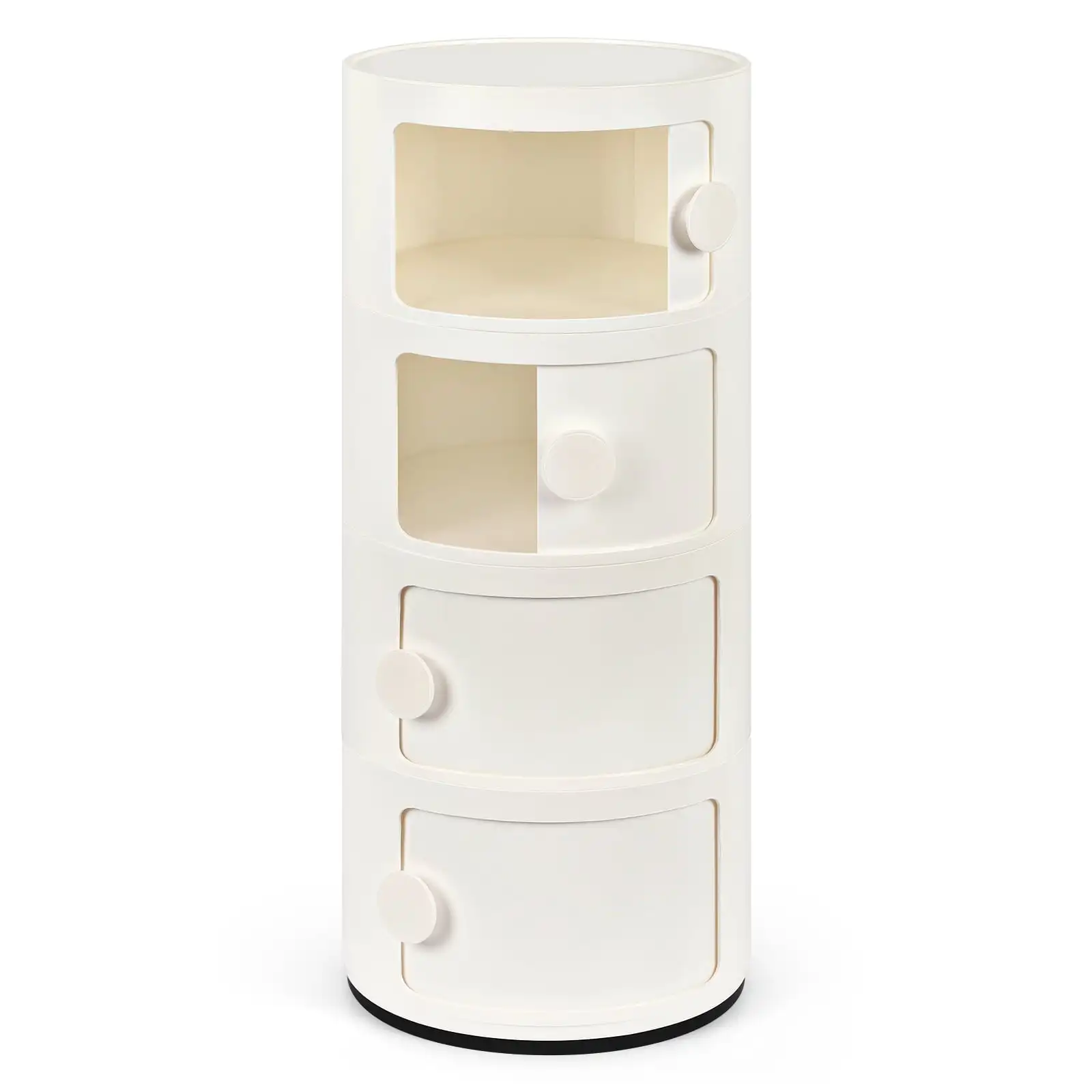 Luxurious Refined Fashionable and Elegant 4 Drawer Sliding Barrel Modern Bedroom Nightstand White
Luxurious Refined Fashionable and Elegant 4 Drawer Sliding Barrel Modern Bedroom Nightstand White