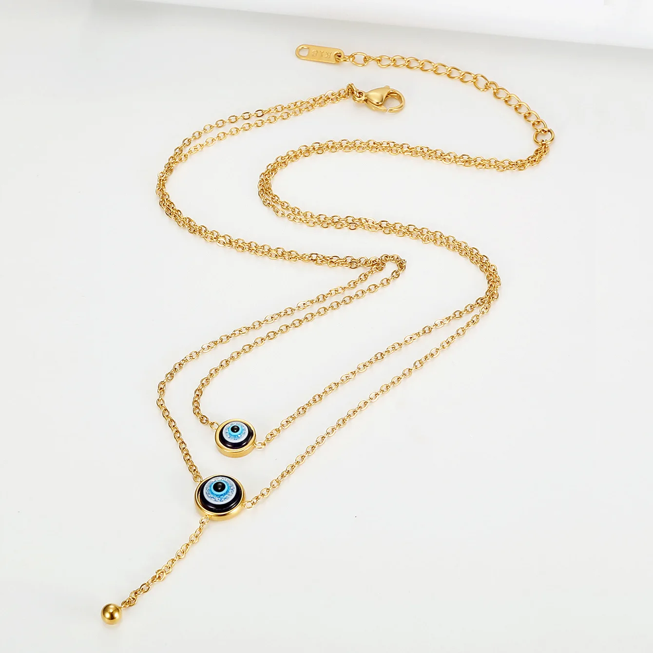 Türkiye National Style Blue Devil's Eye Double layer Overlay Small crowd Design Stainless Steel Multi layer Necklace Chain
Türkiye National Style Blue Devil's Eye Double layer Overlay Small crowd Design Stainless Steel Multi layer Necklace Chain