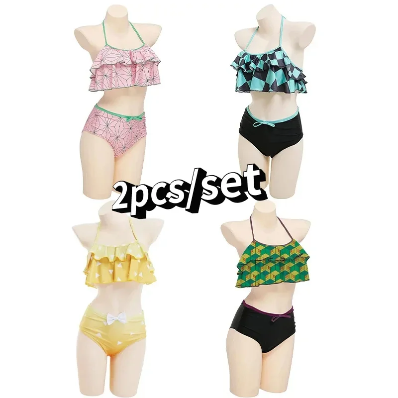 

2pcs/set High Waist Bikini Swimsuit Women Push Up Bikini Floral Swimsuit Print Bikini boxers Swimwear Swim Trunks Bathing Suit