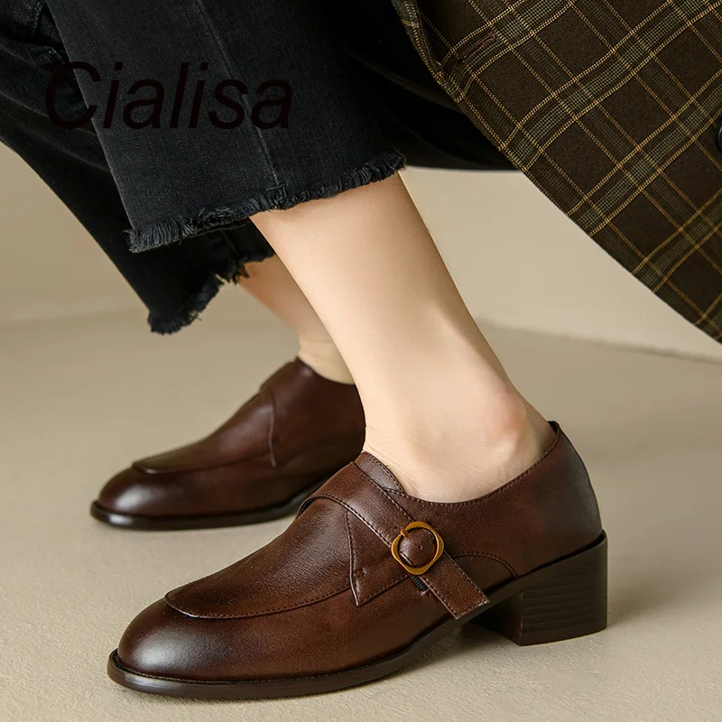 Cialisa New Mid Heels Women Pumps 2023 Autumn Vintage Round Toe Genuine Leather Casual Handmade Office Lady Concise Shoes Black
Cialisa New Mid Heels Women Pumps 2023 Autumn Vintage Round Toe Genuine Leather Casual Handmade Office Lady Concise Shoes Black