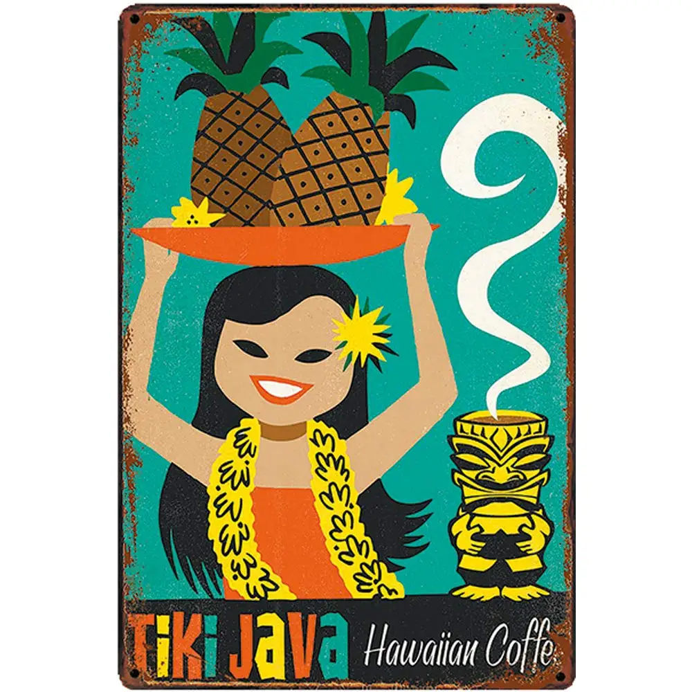 Nostalgia Retro Design Tiki Java Tin Metal Signs Wall Art | Thick Tinplate Print Poster Wall Decoration for Bar
Nostalgia Retro Design Tiki Java Tin Metal Signs Wall Art | Thick Tinplate Print Poster Wall Decoration for Bar