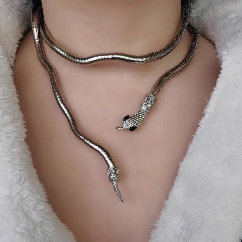 Personality Serpentine Winding Dark Wind Necklace Silver and Gold Stainless Steel Torques for Men and Women Gifts for Him
Personality Serpentine Winding Dark Wind Necklace Silver and Gold Stainless Steel Torques for Men and Women Gifts for Him
